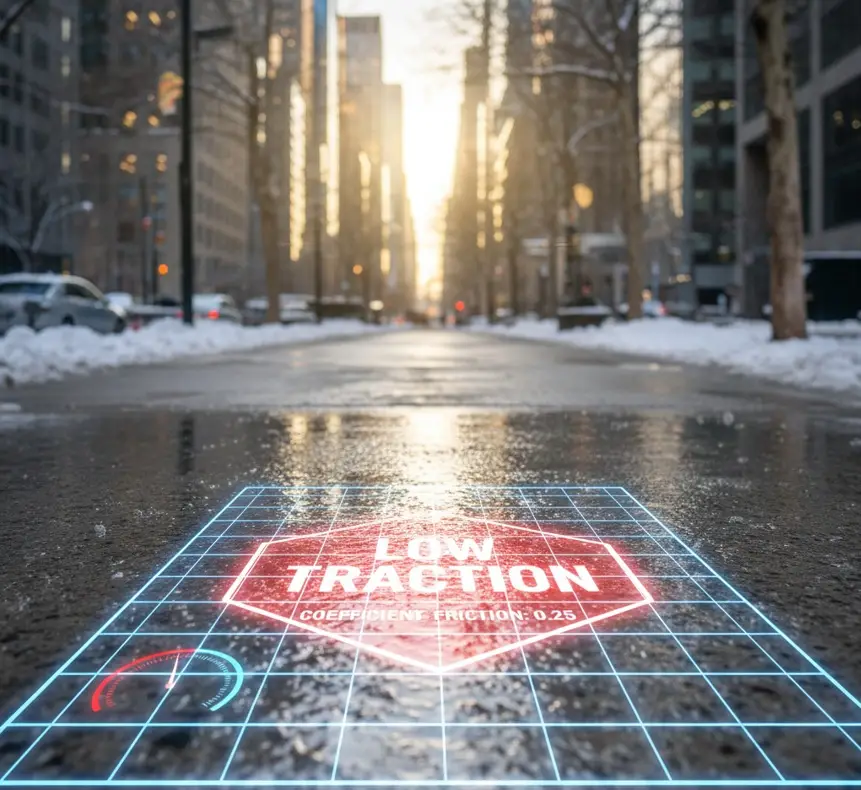 Commercial pressure washing NY - surface friction safety test on Long Island walkway.